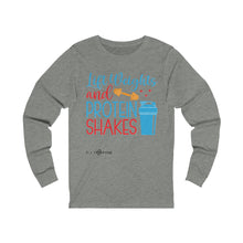 Load image into Gallery viewer, Lift Weights and Protein Shakes Long Sleeve Tee