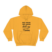 Load image into Gallery viewer, No Pain No Gain Shut Up & Train Hoodie
